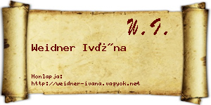 Weidner Ivána névjegykártya